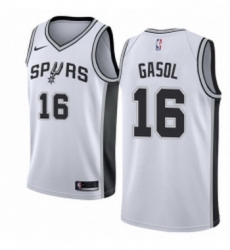 Youth Nike San Antonio Spurs 16 Pau Gasol Swingman White Home NBA Jersey Association Edition 