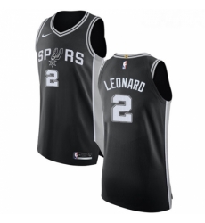 Youth Nike San Antonio Spurs 2 Kawhi Leonard Authentic Black Road NBA Jersey Icon Edition