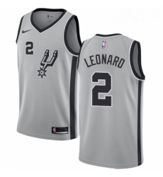 Youth Nike San Antonio Spurs 2 Kawhi Leonard Authentic Silver Alternate NBA Jersey Statement Edition