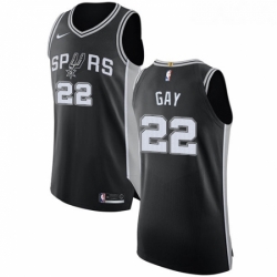 Youth Nike San Antonio Spurs 22 Rudy Gay Authentic Black Road NBA Jersey Icon Edition 