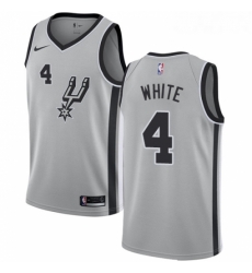Youth Nike San Antonio Spurs 4 Derrick White Authentic Silver Alternate NBA Jersey Statement Edition 