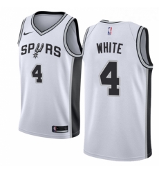 Youth Nike San Antonio Spurs 4 Derrick White Authentic White Home NBA Jersey Association Edition 