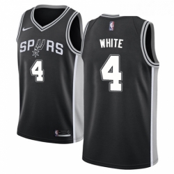 Youth Nike San Antonio Spurs 4 Derrick White Swingman Black Road NBA Jersey Icon Edition 