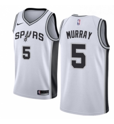 Youth Nike San Antonio Spurs 5 Dejounte Murray Authentic White Home NBA Jersey Association Edition