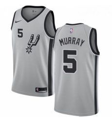 Youth Nike San Antonio Spurs 5 Dejounte Murray Swingman Silver Alternate NBA Jersey Statement Edition