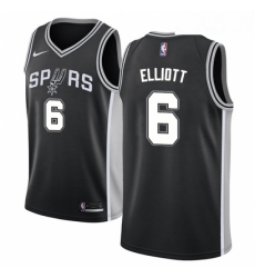 Youth Nike San Antonio Spurs 6 Sean Elliott Swingman Black Road NBA Jersey Icon Edition
