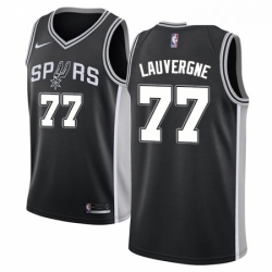 Youth Nike San Antonio Spurs 77 Joffrey Lauvergne Swingman Black Road NBA Jersey Icon Edition 
