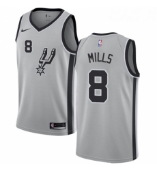 Youth Nike San Antonio Spurs 8 Patty Mills Authentic Silver Alternate NBA Jersey Statement Edition