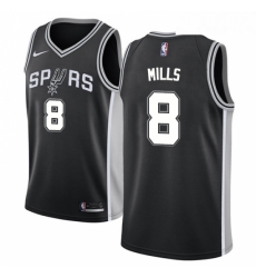 Youth Nike San Antonio Spurs 8 Patty Mills Swingman Black Road NBA Jersey Icon Edition
