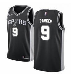 Youth Nike San Antonio Spurs 9 Tony Parker Swingman Black Road NBA Jersey Icon Edition