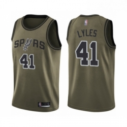 Youth San Antonio Spurs 41 Trey Lyles Swingman Green Salute to Service Basketball Jersey 