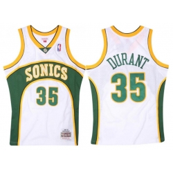 Men SEATTLE SUPERSONICS Kevin Durant 35 Replica Swingman Seattle Sonics NBA Jersey White