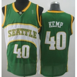 Seattle SuperSonics 40 Shawn Kemp Green Throwback Revolution 30 NBA Basketball Jerseys