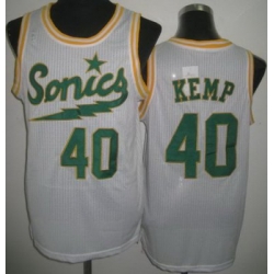 Seattle SuperSonics 40 Shawn Kemp White Throwback Revolution 30 NBA Basketball Jerseys
