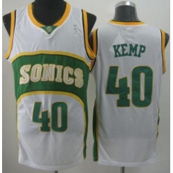 Seattle SuperSonics 40 Shawn Kemp White Throwback Revolution 30 NBA Basketball Jerseys