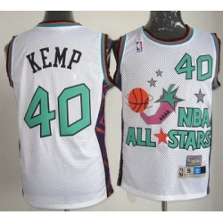 Seattle SuperSonics Shawn Kemp 40# 1995 All Star White NBA Jerseys