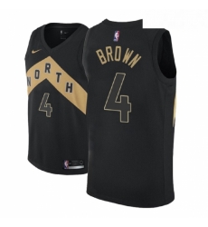 Men NBA 2018 19 Toronto Raptors 4 Lorenzo Brown City Edition Black Jersey 