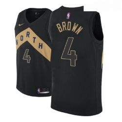 Men NBA 2018 19 Toronto Raptors 4 Lorenzo Brown City Edition Black Jersey 