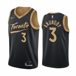 Men Nike Toronto Raptors 3 OG Anunoby Black NBA Swingman 2020 21 City Edition Jersey