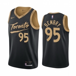Men Nike Toronto Raptors 95 DeAndre 27 Bembry Black NBA Swingman 2020 21 City Edition Jersey