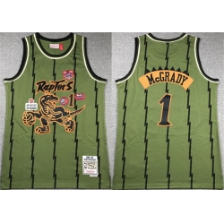 Men Toronto Raptors 1 Tracy McGrady Green 1998 99 Throwback Stitched Jersey