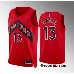 Men Toronto Raptors 13 Jordan Nwora Red Icon Edition Stitched Basketball Jersey