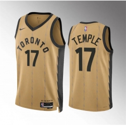 Men Toronto Raptors 17 Garrett Temple Gold 2023 24 City Edition Stitched Basketball Jersey