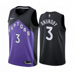 Men Toronto Raptors 3 OG Anunoby Purple NBA Swingman 2020 21 Earned Edition Jersey