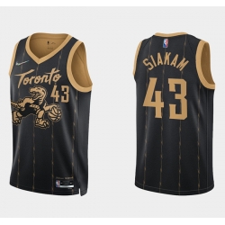 Men Toronto Raptors 43 Pascal Siakam 2021 22 City Edition Black 75th Anniversary Swingman Stitched Basketball Jersey