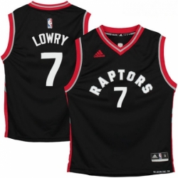 Mens Adidas Toronto Raptors 7 Kyle Lowry Swingman Black NBA Jersey