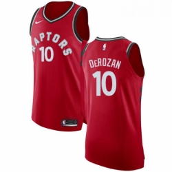 Mens Nike Toronto Raptors 10 DeMar DeRozan Authentic Red Road NBA Jersey Icon Edition