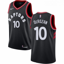Mens Nike Toronto Raptors 10 DeMar DeRozan Swingman Black Alternate NBA Jersey Statement Edition