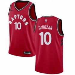 Mens Nike Toronto Raptors 10 DeMar DeRozan Swingman Red Road NBA Jersey Icon Edition