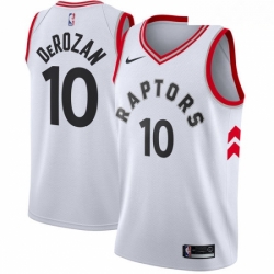 Mens Nike Toronto Raptors 10 DeMar DeRozan Swingman White NBA Jersey Association Edition