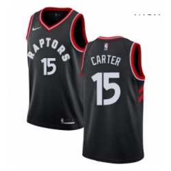 Mens Nike Toronto Raptors 15 Vince Carter Authentic Black Alternate NBA Jersey Statement Edition
