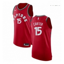 Mens Nike Toronto Raptors 15 Vince Carter Authentic Red Road NBA Jersey Icon Edition