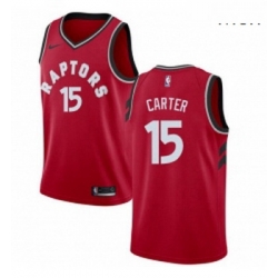 Mens Nike Toronto Raptors 15 Vince Carter Swingman Red Road NBA Jersey Icon Edition