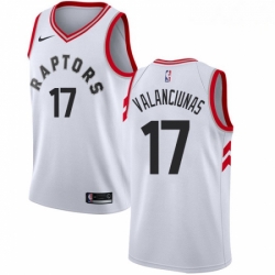 Mens Nike Toronto Raptors 17 Jonas Valanciunas Authentic White NBA Jersey Association Edition