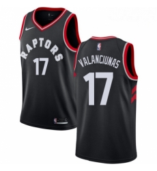 Mens Nike Toronto Raptors 17 Jonas Valanciunas Swingman Black Alternate NBA Jersey Statement Edition