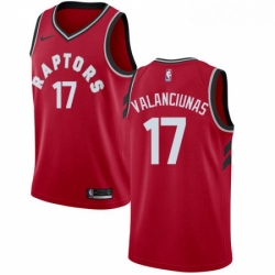Mens Nike Toronto Raptors 17 Jonas Valanciunas Swingman Red Road NBA Jersey Icon Edition