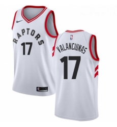 Mens Nike Toronto Raptors 17 Jonas Valanciunas Swingman White NBA Jersey Association Edition