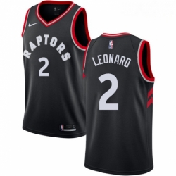 Mens Nike Toronto Raptors 2 Kawhi Leonard Swingman Black NBA Jersey Statement Edition 