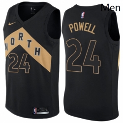 Mens Nike Toronto Raptors 24 Norman Powell Authentic Black NBA Jersey City Edition 