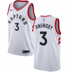 Mens Nike Toronto Raptors 3 OG Anunoby Authentic White NBA Jersey Association Edition 