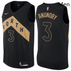 Mens Nike Toronto Raptors 3 OG Anunoby Swingman Black NBA Jersey City Edition 