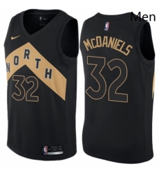 Mens Nike Toronto Raptors 32 KJ McDaniels Authentic Black NBA Jersey City Edition 