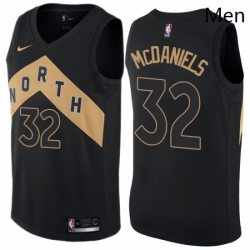 Mens Nike Toronto Raptors 32 KJ McDaniels Authentic Black NBA Jersey City Edition 