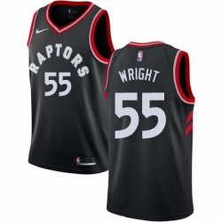 Mens Nike Toronto Raptors 55 Delon Wright Authentic Black Alternate NBA Jersey Statement Edition