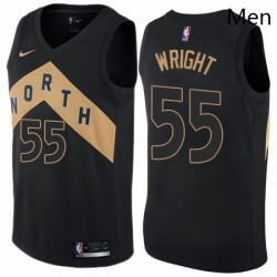 Mens Nike Toronto Raptors 55 Delon Wright Swingman Black NBA Jersey City Edition