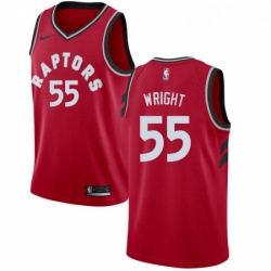 Mens Nike Toronto Raptors 55 Delon Wright Swingman Red Road NBA Jersey Icon Edition
